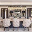Rectangular Black Crystal Chandelier,10 Light Crystal Chandeliers for Dining Room, Rectangle Light Fixture for Kitchen Island L47''xW10''x H10'' by CozyNest Decor