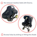 Stroller Sun Shade - Universal UV Protection Cover for Strollers Sunshade with See Through, Clip-On Sun Blocker, Sun Shield for Baby, Breathable Adjustable Fit, Full Coverage, M Black by TinyTreasures Baby Boutique
