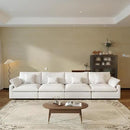 JACH Sectional Couches for Living Room, 4 Seater Cloud Sectional Couch with Deep Seat, Down Filled Modular Sofa, Covers Removeable & Washable, Sofas Furniture for Living Room, White by CozyNest Decor