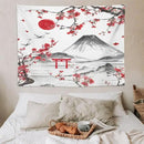 Red Cherry Blossoms Tapestry, Japanese Fuji Mountain Tapestry, Asian Japanese Wall Tapestry, Nature Landscape Tapestries for Bedroom Living Room Decor 80"x60" by CozyNest Decor