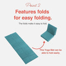 Folding Yoga Travel Pilates Mat Foldable Easy to Carry to Class Beach Park Tear resistant Travel Picnics 4mm Thick 9 Colors by TinyTreasures Baby Boutique