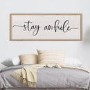 LuZhiQiang Stay Awhile Home Sign Wall Decor 40"X15" Large Solid Wood Frame For Hallway Living Room Entryway Wall Art Hanging (Wood) by CozyNest Decor
