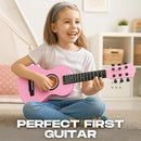 23" Acoustic Guitar, Kids 6 String Toy Guitar - Realistic Steel Strings - Beginner Practice First Musical Instrument for Children, Toddlers (Pink) by TinyTreasures Baby Boutique