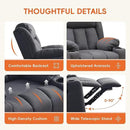 Rocker Swivel Recliner Chair for Adults, Overstuffed Large Manual Recliner Glider with Massage and Heat, Comfy Soft Fabric Living Room Reclining Sofa Chair(Technical Grey) by CozyNest Decor