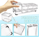 4-Cell Clear Seasoning Rack Spice Box, Storage Container Condiment Jars Acrylic Seasoning Box with Cover and Spoon (Enhanced Version Clear) by CozyNest Decor