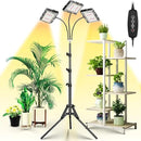 LBW Grow Light with Stand, Tri-Head LED Plant Light for Indoor Plants, Full Spectrum 150 LEDs, 3/6/12H Timer, 6 Dimmable Levels, 3 Switch Modes, Adjustable Tripod Stand 15-63 inches by GreenHaven Gardens