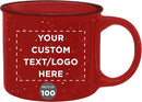 DISCOUNT PROMOS Custom Ceramic Campfire Coffee Mugs 13 oz. Set of 100, Personalized Bulk Pack - Perfect for Tea, Espresso, Cappuccino, Hot Cocoa - Red by TinyTreasures Baby Boutique