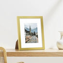 Vittanly 8x10 Picture Frames Set of 9, Shatter Resistant Plexiglass, Display 5x7 Pictures with Mat or 8x10 without Mat, Photo Frames for Wall or Tabletop, Engineered Wood, Gold by CozyNest Decor
