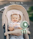 Dreamegg Portable Stroller Fan - 4000mAh Rechargeable Baby Stroller Fan With LED Display, Night Light, Hidden Blade, Detachable 4 Speed 360°Rotate, Handheld Cooling for Crib,Travel, Car Seat(Green) by TinyTreasures Baby Boutique