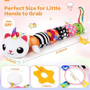 Baby Toys 0-6 6-12 Months, Sensory Musical Animal Stuffed Toy for Infant 0-3 3-6 Months, Tummy Time Toys with Mirror Crinkle Rattle, Plush Unicorn Cat Toy Gifts for 0 1 2 3 4 5 6+ Months Boys Girls by TinyTreasures Baby Boutique