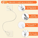 4 Pack 40" TV Safety Stainless Steel Straps Adjustable, Adhesive Anti-Tip Furniture Anchor for Flat Screen, TV and Furniture Safety Straps for Baby Proofing by TinyTreasures Baby Boutique