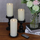 Flickering Flameless Candles with 3D Moving Flame Set of 3(H 5" 6" 7" x D 3"), Last 1000+ Hours Battery Operated Candles with Remote Timer, Ivory Real Wax Electric LED Pillar Candles by CozyNest Decor
