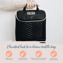 Itzy Ritzy Insulated Bottle Bag – Keeps Bottles Warm or Cool - Holds 3 Bottles and Features Interior Pocket For Ice Pack (Not Included), Jetsetter by TinyTreasures Baby Boutique