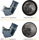 SpectrumOI Telescope for Kids & Adults - Astronomy Gift, 60mm Aperture Refractor with Carry Bag & Phone Holder by TinyTreasures Baby Boutique