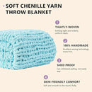 L'AGRATY Chunky Knit Blanket Throw - Soft Chenille Yarn Throw Blanket 30x40：Handmade Thick Cable Knit Crochet Blanket - Large Knit Blanket Chunky Rope Knot Throw Blanket for Couch Sofa Bed Home Decor by CozyNest Decor