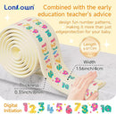 Edge Protector for Baby 6.5ft Soft Protective Foam Cushion Furniture Edge and Corner Guards Baby Child Proofing Cartoon Digital Pattern Odorless Safe for Table,Fireplace,Countertop by TinyTreasures Baby Boutique