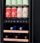 Newair 15" Wine and Beverage Refrigerator 9 Bottle and 48 Can Capacity, Beverage Cooler in Stainless Steel, Built-in or Freestanding Dual Zone Drink Fridge with Triple-Pane Glass Door by CozyNest Decor