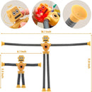 Pop Tubes LED Robot 4 Pcs Light Up Fidget Tubes Sensory Toys Robot Telescopic Suction Cup, Toddler Autism Stress Relief Stocking Stuffers Halloween Party Favors Travel Toys for Kids by TinyTreasures Baby Boutique
