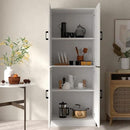 White Kitchen Pantry, 71" Tall Cabinet with Doors, Hutch with Storage for Dining Room by CozyNest Decor