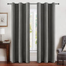 MIULEE Linen Blackout Curtains and Drapes 100% Room Darken Thermal Insulated Grommet Window Panels with Coating 2 PCs W 42 x L 90 inches Dark Grey by TinyTreasures Baby Boutique