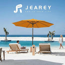 JEAREY 10FT Outdoor Patio Umbrella Outdoor Table Umbrella with Push Button Tilt and Crank, Market Umbrella 8 Sturdy Ribs UV Protection Waterproof for Pool, Garden (Light Orange) by GreenHaven Gardens