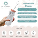 Honey Bear Straw Cup for Babies, 8oz Honey BearCup with Bottle Brush, 2-Pack Improved Lid Therapy Learning Honeybear Straw Cup for Baby Blueberry Pie & Firetruck by TinyTreasures Baby Boutique