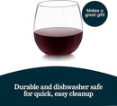 Libbey Stemless Red Wine Glasses, 16.75 Oz Classy, Wide Bowl Stemless Wine Glasses Set of 8, Chip Resistant Glasses Drinking Set for Get-Togethers by CozyNest Decor