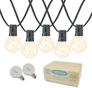 Novelty Lights 50 Feet G40 LED Patio String Lights with 50 Bulbs, Warm White, Weather Resistant and Shatterproof Replaceable Plastic Globe Bulbs, Black Wire by GreenHaven Gardens
