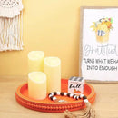 Round Orange Wood Serving Tray with Beads, Wooden Decorative Tray for Entertaining, Decoration, and Gifting, by CozyNest Decor