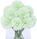 Kimura's Cabin 20Pcs Fake Chrysanthemums Artificial Silk Ball Flowers Faux mums Flower for Spring Wedding Festival Home Table Core DIY Decoration (Light Green) by CozyNest Decor