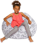 Posh Creations Bean Bag Chair for Kids, Teens, and Adults Includes Removable and Machine Washable Cover, Canvas Coloring Fabric - Fun Creatures, 38in - Large by TinyTreasures Baby Boutique