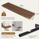 Fun Memories Floating Shelves for Wall, 32 Inch Rustic Wood Wall Mounted Shelves for Bathroom, Bedroom, Kitchen, Living Room, Deep Floating Shelves for Storage & Home Decor (Walnut, Set of 2) by CozyNest Decor