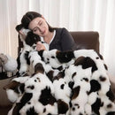 Cow Print Faux Fur Throw Blanket for Couch, Soft & Plush Fuzzy Blanket for Sofa, Bedroom, Living Room, Super Soft Warm for Adults Kids Girl Gifts Bedroom Couch Sofa Travel,60x80 Inches Black Brown by CozyNest Decor