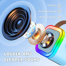 【2025 Newest】 Mini Karaoke Machine for Kids Girls & Boys - Portable Bluetooth Speaker with 2 Wireless Microphones - Kids Birthday Gifts for Ages 4-10 - Kids' Instrument Accessories - Blue by TinyTreasures Baby Boutique