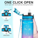 Enerbone Water Bottle, Leakproof BPA & Toxic Free, Motivational Water Bottle with Times to Drink and Straw, Fitness Sports Water Bottle with Strap for Office, Gym, Outdoor Sports by CozyNest Decor