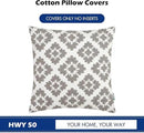 HWY 50 Grey Gray Decorative Throw Pillow Covers 18x18 Inch (1 Piece), Embroidered Cotton Farmhouse Cushion Cover Pillow Case for Sofa Couch Living Room Bed, Geometric Diamond Floral by CozyNest Decor