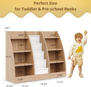 4 Tier Kids Bookshelf, 4 Layer Sling Kids Book Shelf for Kids Rooms, XXL Wood Children Bookcase,Baby Storage Book Rack,Toddler Bookshelf, Book and Toy Organizer,Book Display Shelf Burlywood by TinyTreasures Baby Boutique