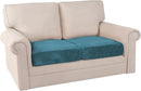 PrinceDeco Velvet Sofa Cushion Covers, Stretch Couch Cushion Covers for Individual Seat Couch Slipcover Sets Furniture Protector for Loveseat Sofa Cushion(Each Width Up to 29.5", Blue) by CozyNest Decor