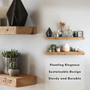 Urban Legacy Reclaimed Barnwood Planks | Floating Shelves for Wall w/Flush Mount Shelf Bracket Set Included | Set of 2 (Natural, 36"x 4.5"x 2") by CozyNest Decor