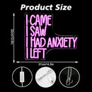 CAME SAW HAD ANXIETY LEFT Neon Sign Wall Decor, Neon Light for Christmas Party Bar Home Christmas Decorations Family Gifts by GreenHaven Gardens
