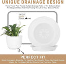 Plant Pots 12/10/9 inch Set of 3, Flower Pots with Multi Mesh Drainage Holes, Large Planters for Indoor Outdoor Garden Plants and Flowers. (White) by GreenHaven Gardens