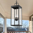 Large Outdoor Pendant Lantern Light Fixture for Front Porch, 24 Inch 3-Light Black Exterior Hanging Chandelier with Clear Glass, Outdoor Indoor Pendant Lamp for Patio, Gazebo, Entryway, Doorway by CozyNest Decor