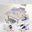 Kids Table and 2 Chairs Set, Height Adjustable (17.7"-26.1") Toddler Table and Chair Set, Multi-Activity Table with Graffiti Desktop, Children’s Table and Chairs for Classroom, Home & Daycare by CozyNest Decor
