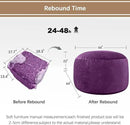 Bean Bag Chairs for Adults - Memory Foam Furniture BeanBag Chair - Kids/Teens Sofa with Soft Micro Fiber Cover - Round Fluffy Couch for Living Room Bedroom College Dorm - 4 ft, Purple by CozyNest Decor
