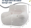 Giant Bean Bag Chair, Lambswool Bean Bag Chair for Adults, Eco-Friendly Filling Soft Bean Bag, White Been Bag for Bedroom, Living Room by CozyNest Decor