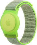 Kids Wristband Protective Case Compatible with Apple AirTag, Adjustable Nylon Bracelet for Air Tag GPS Tracker Holder with Anti Lost Watchband for Toddler Child Kids (Green+Blue) by TinyTreasures Baby Boutique
