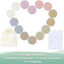 wegreeco Nursing Breast Pads (14 Pack) + Laundry Bag & Travel Storage Bag, 4.7 inch Option - Washable & Reusable Breastfeeding Nursing Pads (Sunset, Plain Shape) by TinyTreasures Baby Boutique
