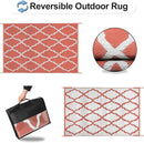 OutdoorLines Outdoor Plastic Area Rug for Patio 5x8 ft - Reversible Outside Carpet, Stain & UV Resistant RV Mats, Straw Rug for Camping, Deck Garden, Porch and Balcony, Moroccan/Orange & Light Grey by GreenHaven Gardens