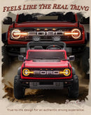 Ford Bronco 24V Ride on Toys for Boys & Girls, 2 Seater Kids Electric Car with Remote Control, Kids Ride on Truck with 4 Wheels Suspension, Led Lights, Safety Belt (24V, Red) by TinyTreasures Baby Boutique