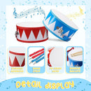 Boao 4 Pcs Kids Drum Set, 8 Inch Toddler Drum Wooden Toy with Adjustable Strap and 4 Drumsticks, Educational Sensory Musical Instrument for Toddlers Kid Baby Boys Girls Gift (Flag) by TinyTreasures Baby Boutique